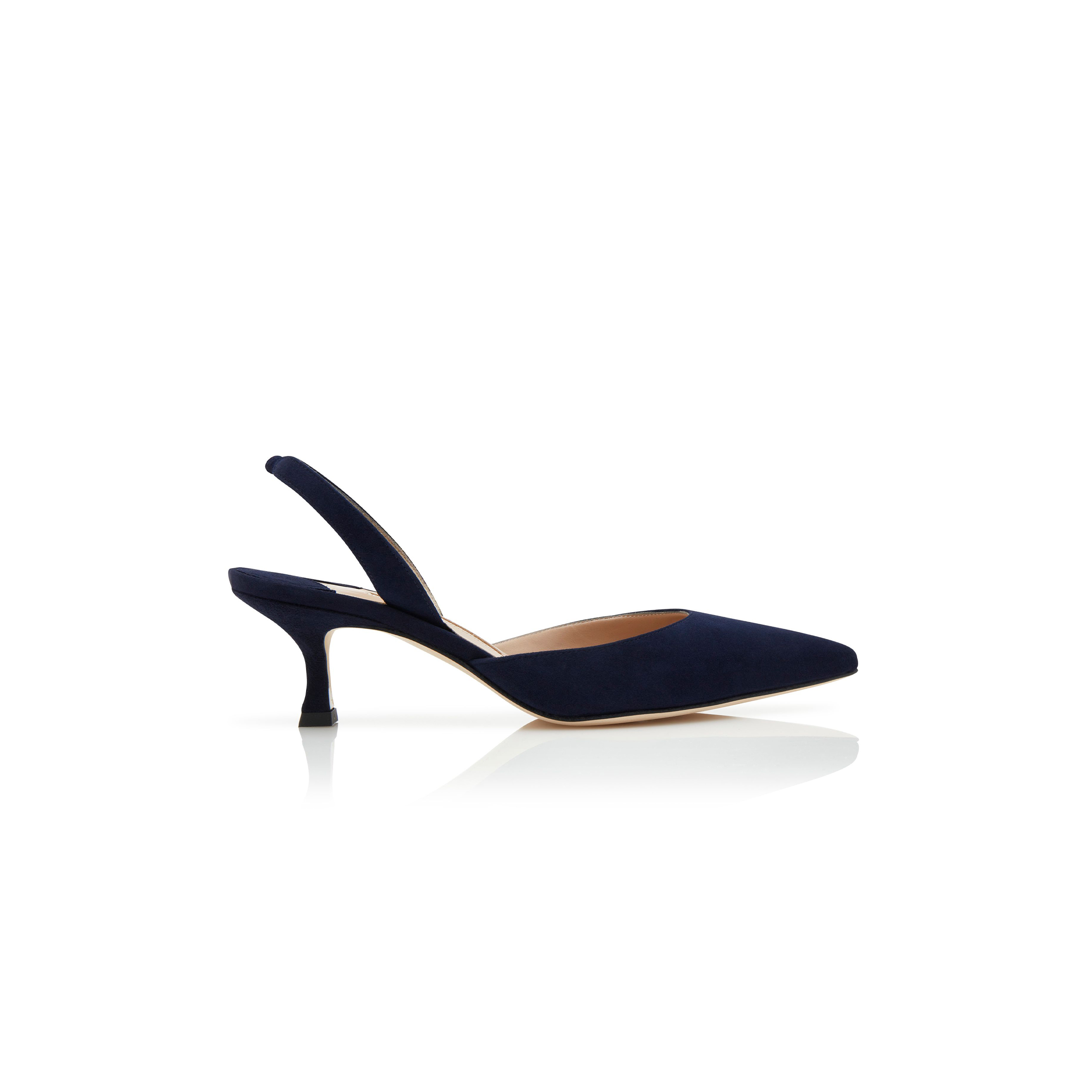 man010 B1ahn*k carolyne navy blue suede slingback pumps 9xx-0401-0020